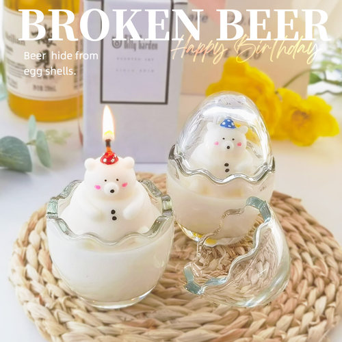 比利花园可爱小熊生日香薰蜡烛