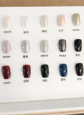 8号链接手工穿戴甲亮片细闪自选颜色甲型尺码下单后现做2副包邮
