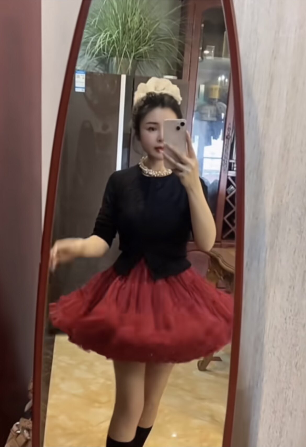 大人tutu裙酒红色成人生日蓬蓬半身裙网纱洛丽塔公主芭蕾舞蹈演出