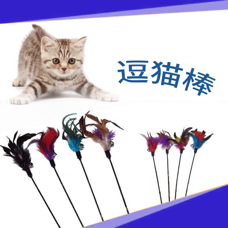 逗猫棒 猫玩具自嗨逗猫神器棒耐咬羽毛铃铛逗猫玩具小猫咪用品 宠物/宠物食品及用品 逗猫棒 原图主图