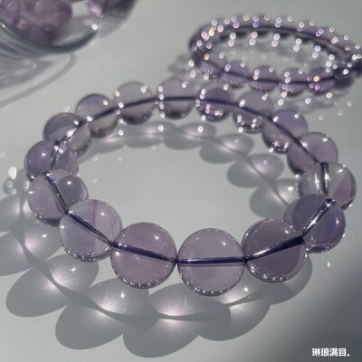 玻利维亚紫水晶手链天空之镜全净体天然紫水晶手串少女款紫色