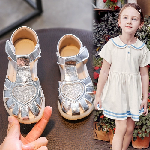 Летние сандалии для принцессы, детская обувь, 2024 года, мягкая подошва, из натуральной кожи
