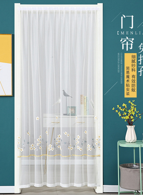 2025年新款夏季防蚊纱帘门帘简易免打孔魔术贴安装家用卧室白纱帘