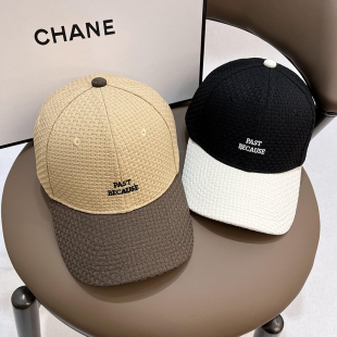 美式 休闲鸭舌帽街头百搭撞色刺绣字母帽子男女情侣潮流防晒棒球帽