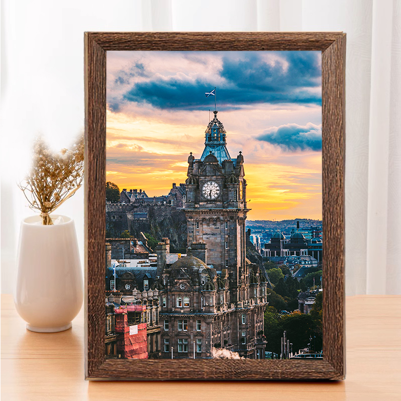 爱丁堡街景相框风景挂画装饰画免打孔桌面摆件摆台定制礼物周边