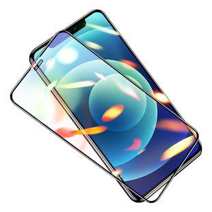 适用苹果12钢化膜iphone12promax手机膜12pro防窥膜12mini全屏高清防摔蓝光pm十二迷你por防窥护眼黑边手机壳