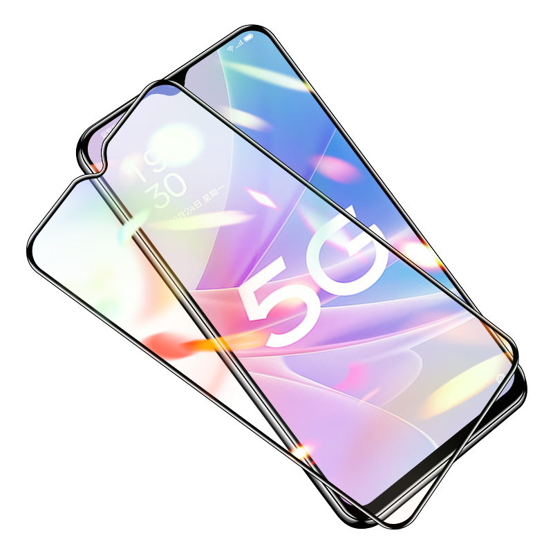 适用oppoa58钢化膜oppoa58x手机膜a58oppo全屏a58x黑边oppophj110新款phj110贴膜opp0pp0ppoa585g/opooa58x5g