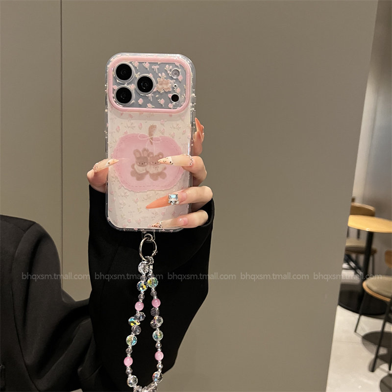 碎花粉苹果小兔小熊适用于苹果17promax手机壳iPhone16promax可爱卡通15pro新款iPhone17pro少女心15promax女