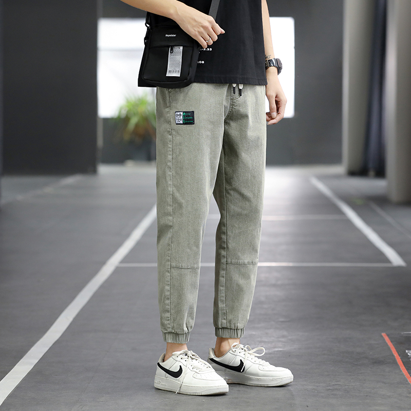 Spring men's Stretch Jeans 2021 new Korean fashion straight loose casual pants