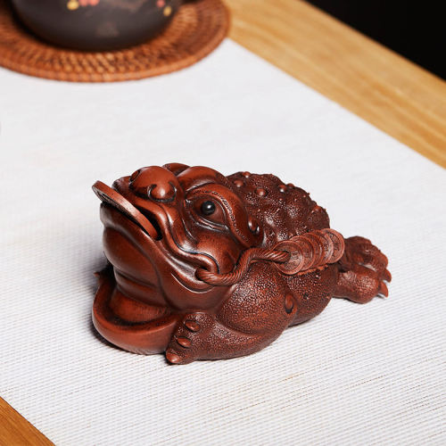宜兴紫砂茶宠摆件精品茶桌茶台装饰茶具配件可养三足金蟾茶玩仿古