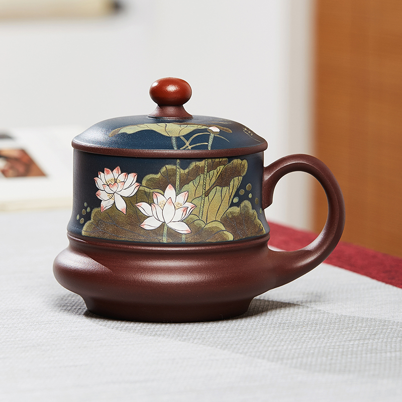 陈腐原矿匠心手工双色粉浆紫砂杯