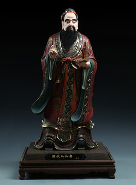 甲盏窑  德化白瓷雕塑艺术工艺李甲栈收藏品家居摆件/孔子HD010