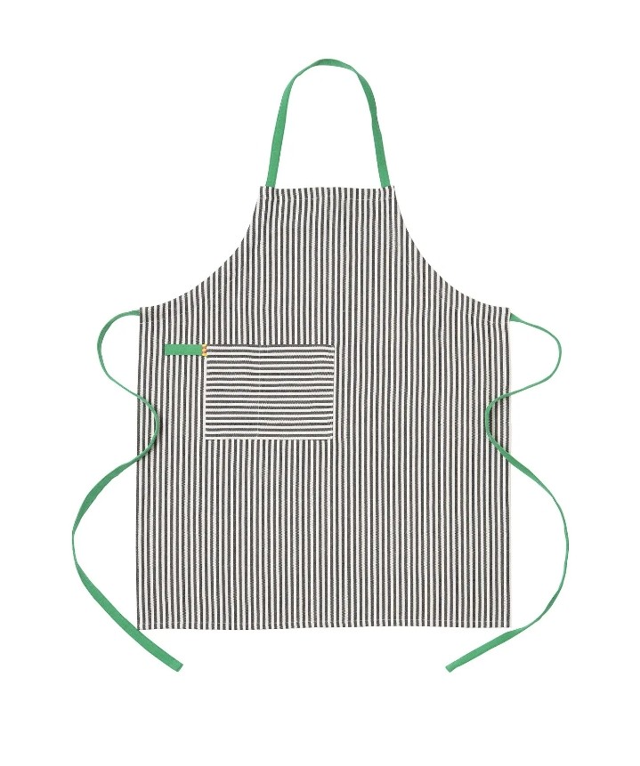 现货包邮宜家马维宁围裙餐饮烘焙做饭家用耐脏灰白条纹92×90cm