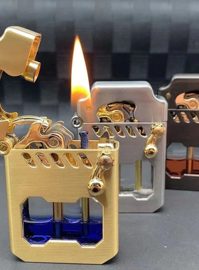 ZORRO/佐罗Z786机甲煤油打火机男透明油仓创意个性送男友摇臂砂轮