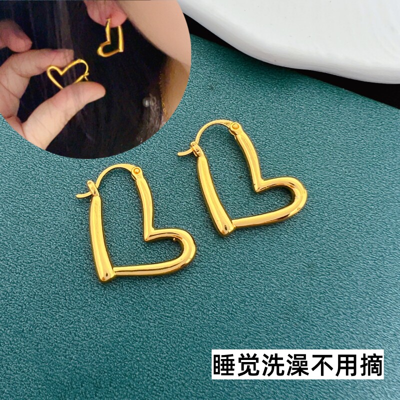 时尚越南沙金女爱心耳环不掉色