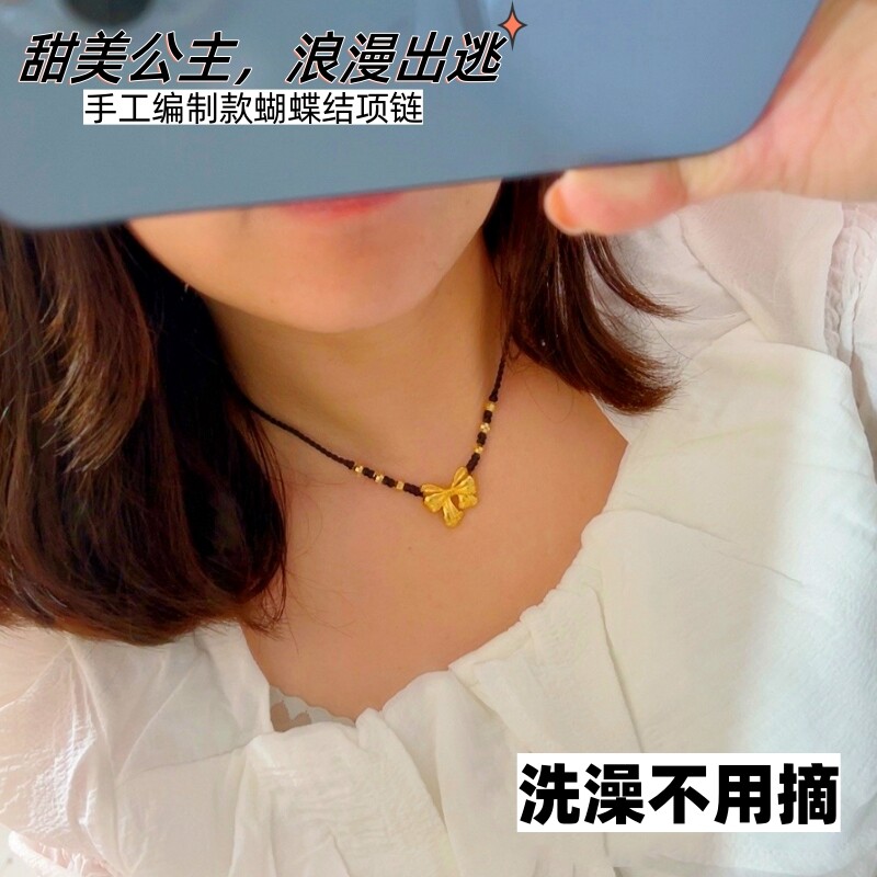 手工编织蝴蝶结女项链