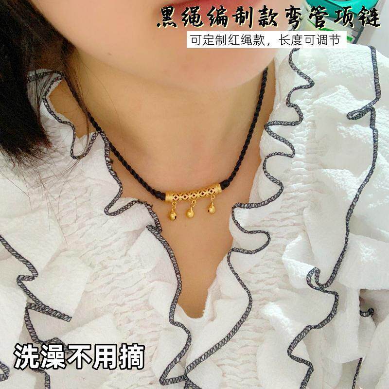 越南沙金弯管女编制项链不掉色