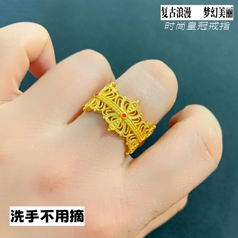 女越南沙金戒指久不掉色