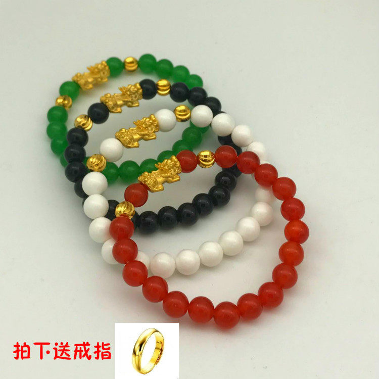 新款欧币镀金女款招财小貔貅手链女款不掉色越南沙金仿真黄金手串