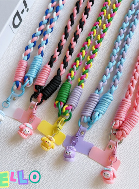 万能手机挂绳斜跨可背长度高级结实耐用挂绳iphone手机壳浅紫色蓝色适用全手机型号挂脖子吊坠