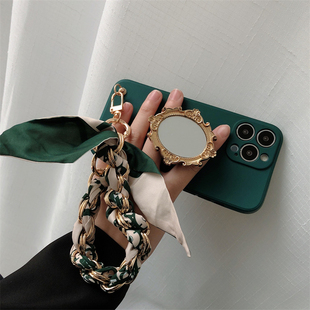 补妆镜子支架适用iPhone16苹果17air手机壳新款15promax保护套14plus防摔12/13全包XR丝巾手提斜跨i11高级感