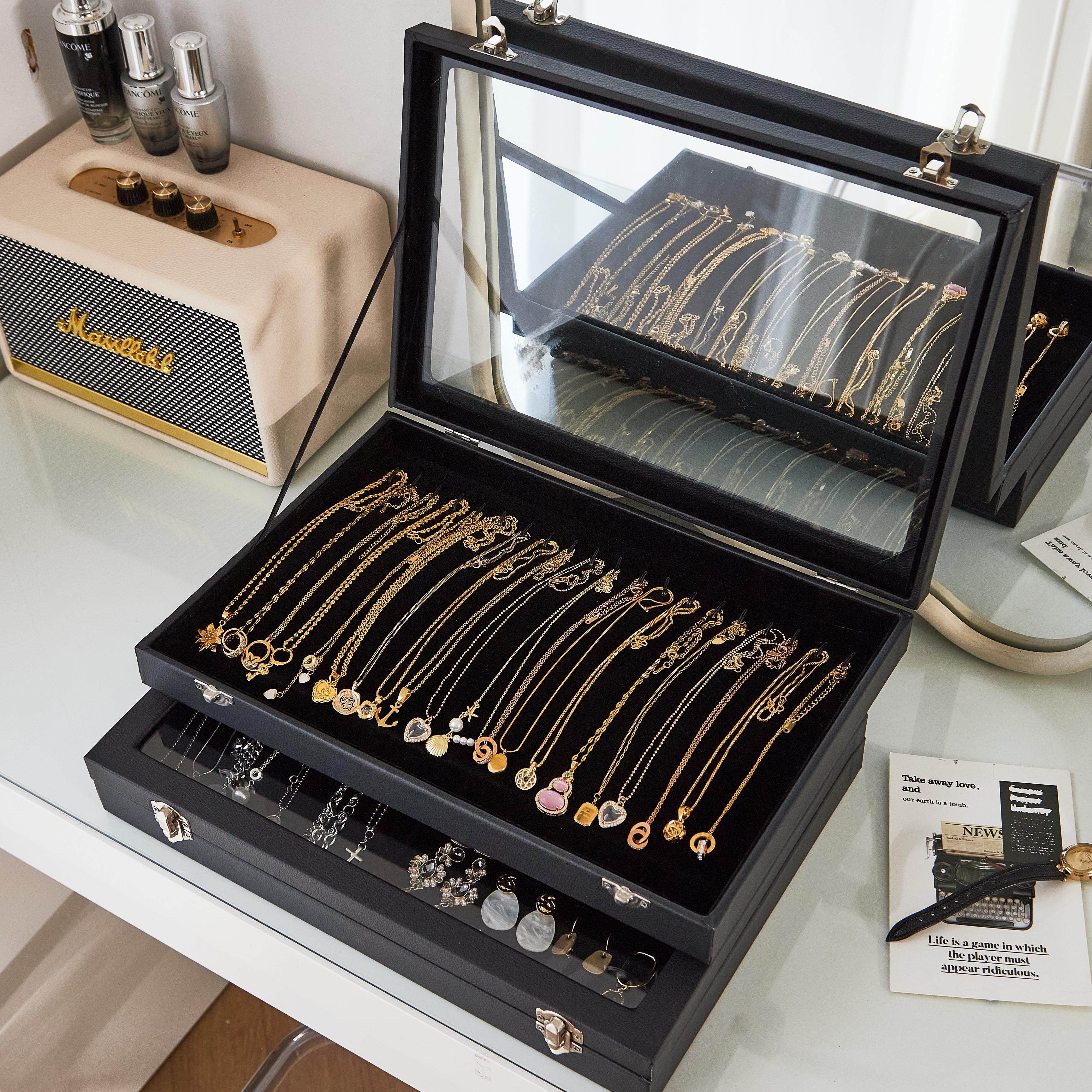 项链收纳盒2026年新款首饰盒高档精致大容量手链珍珠饰品专用盒子,收纳整理,首饰盒,淘宝优惠券,粉丝福利购,淘宝优惠卷