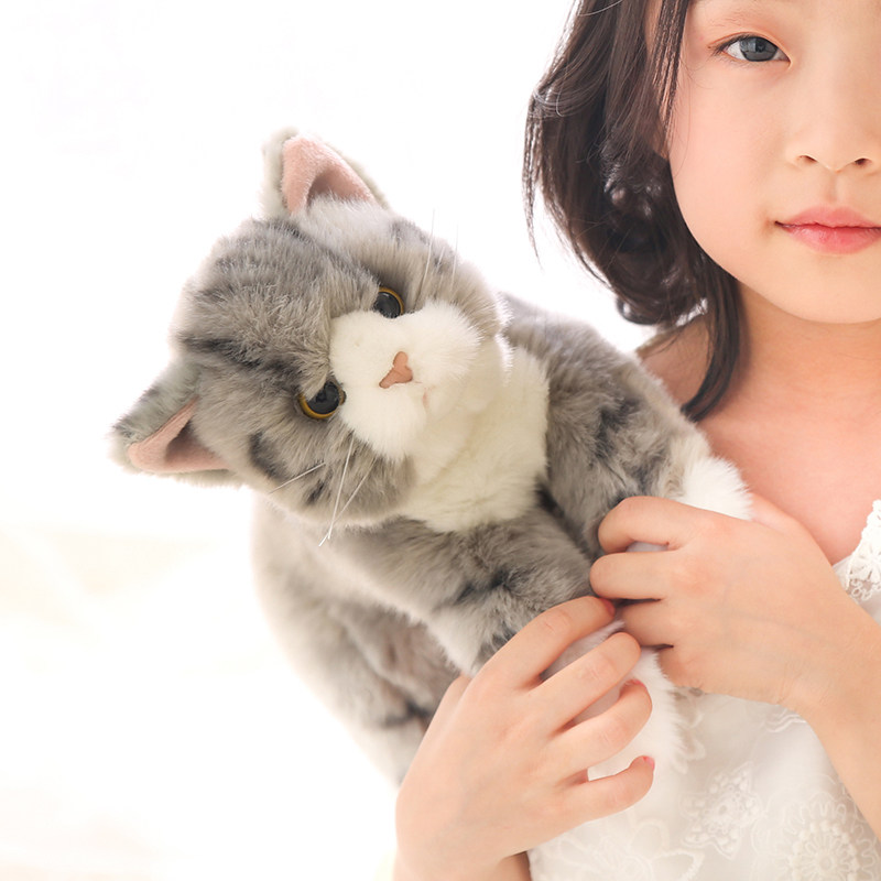 日系超萌仿真小橘猫咪毛绒玩具公仔可爱英短蓝猫娃娃宝宝生日礼物