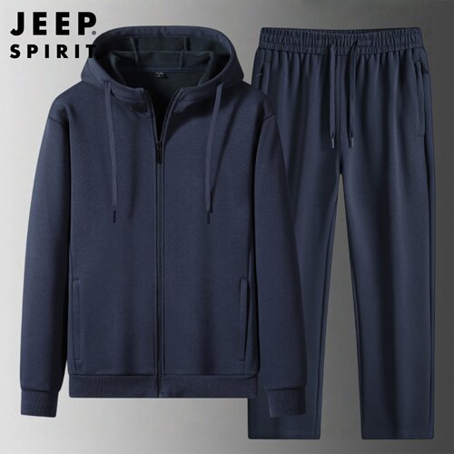 吉普纯棉运动套装男士春秋款宽松
