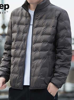 吉普轻薄羽绒服男士秋冬季爸爸装