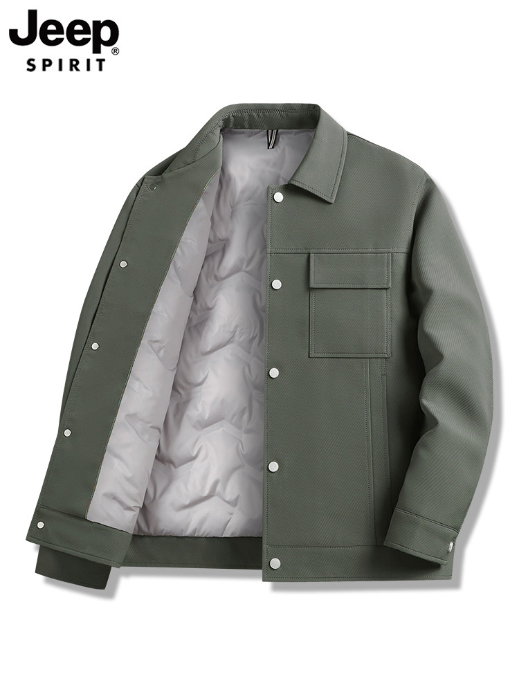 JEEP WORKWEAR 다운 재킷 남성 겨울 신작 경량 짧은 재킷 옷깃 캐주얼 재킷 겨울