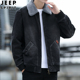 吉普JEEP牛仔外套男士 保暖加绒加厚棉衣羊羔绒翻领休闲棉服男 冬季