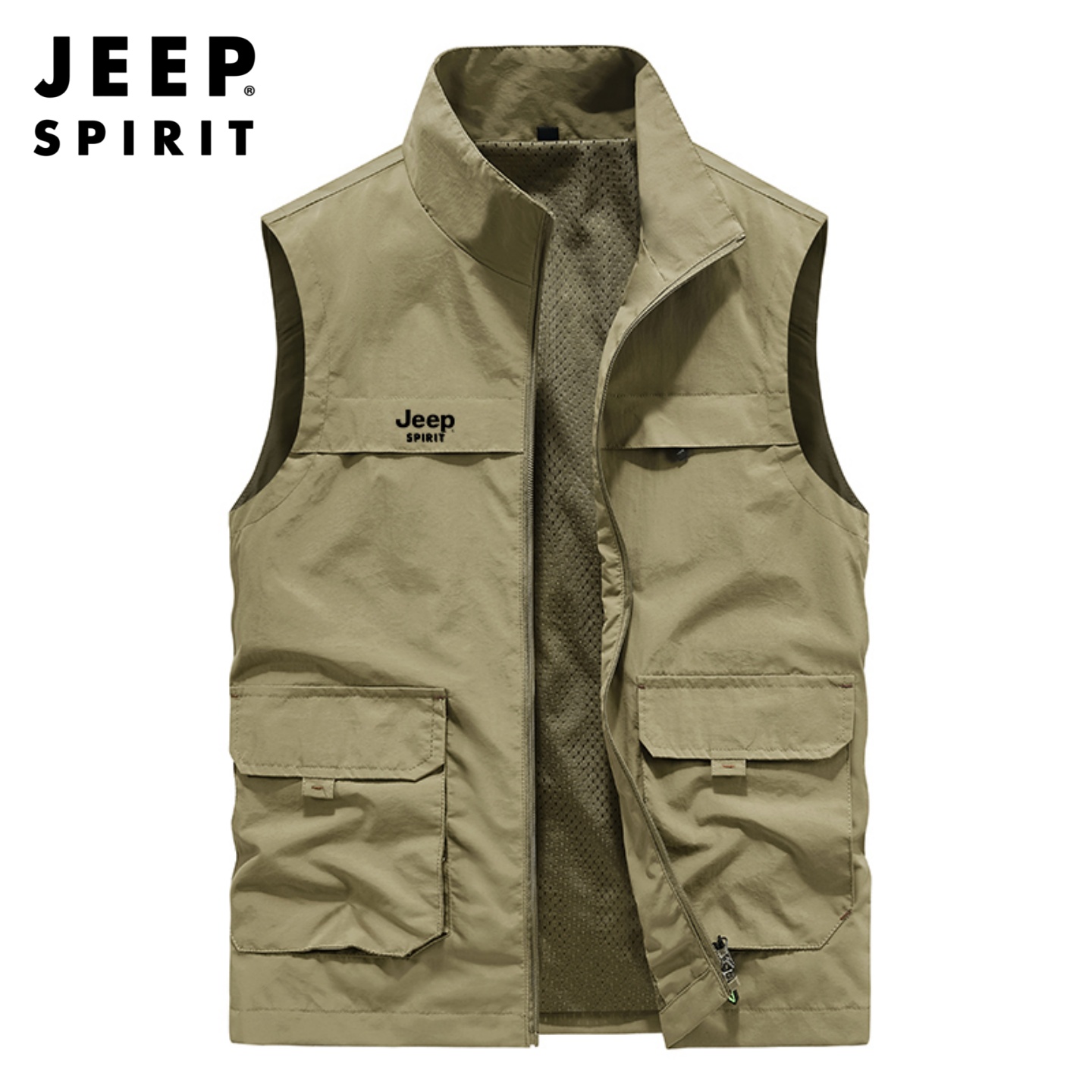 吉普工装马甲男春秋款多口袋马夹