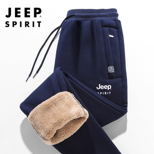 纯棉休闲裤 中老年羊羔绒运动裤 中年爸爸加绒加厚男裤 棉裤 子 男冬季