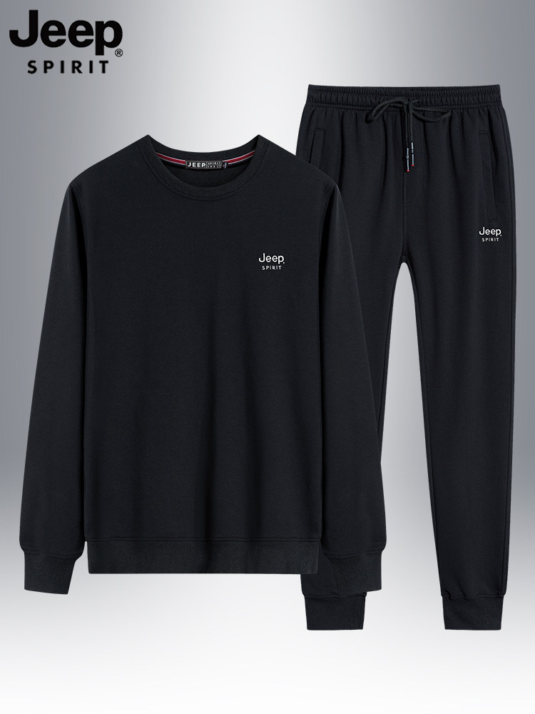 봄 가을 남성용 JEEP JEEP 스웨트 운동복 중년 아빠 운동복 중노년 가을 캐주얼 운동복