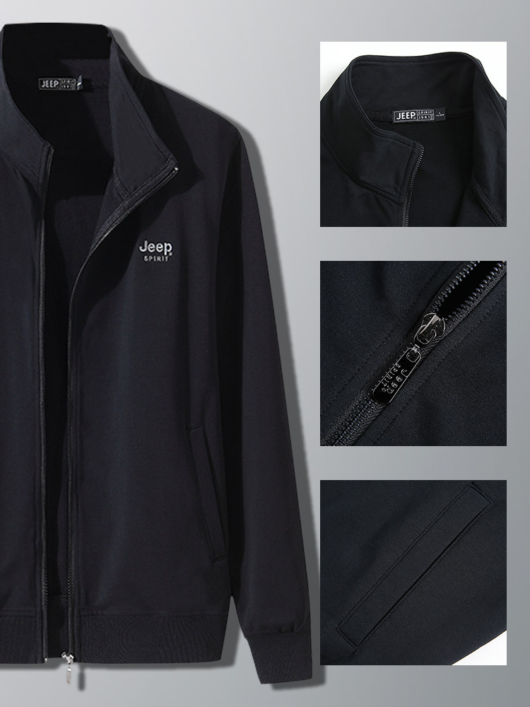 JEEP JEEP 순면 스포츠 정장 남성 가을 러닝 캐주얼 운동복 중년 아빠 스웨트 셔츠 3 종 세트