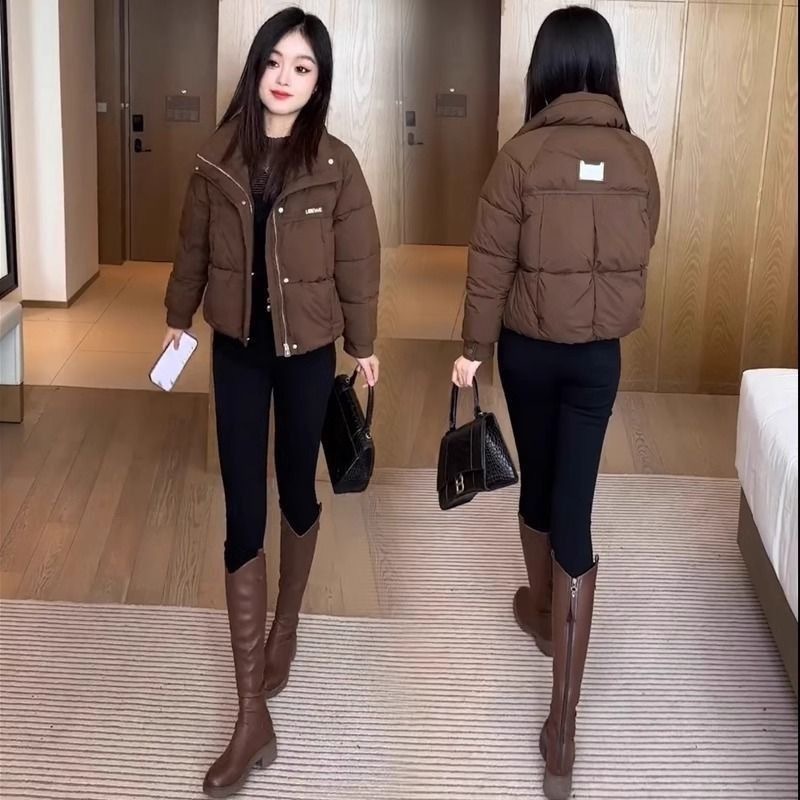 新款2025冬季棉服短款时尚小个子保暖立领加厚面包服外套棉衣