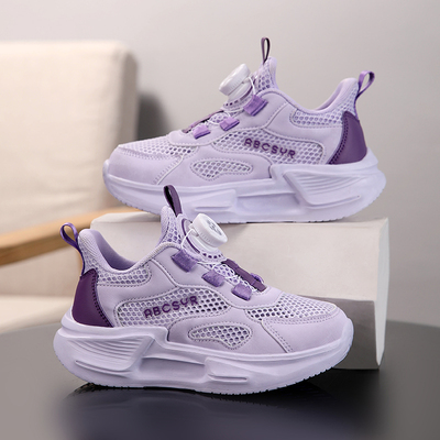 ABCkings女童紫色跑鞋镂空运动鞋