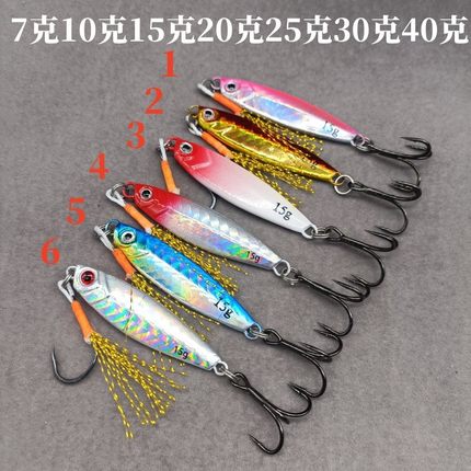 飘落铁板远投路亚饵7g-40克翘嘴路亚假饵淡水海钓通杀鱼饵7克