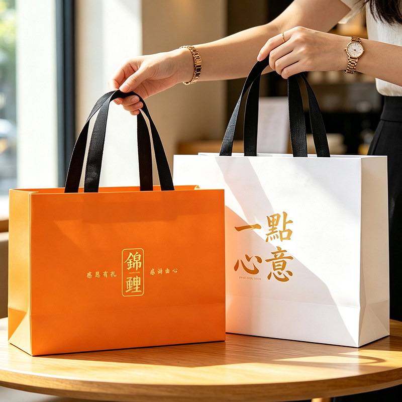轻奢礼品袋 中秋春节过年生日一点心意礼品包装手提纸袋定制LOGO