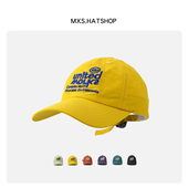 韩国小众色系夏季 速干鸭舌帽子男女潮牌网红街头软顶棒球帽夏 薄款