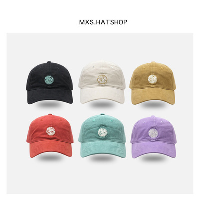 韩版时尚圆标刺绣鸭舌帽