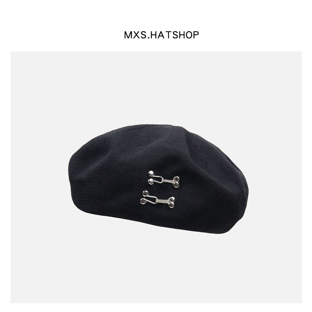 日系ins自制镂空透气贝雷帽女薄款画家帽暗黑复古铁扣设计帽子夏,服饰配件/皮带/帽子/围巾,帽子,淘宝优惠券,粉丝福利购,淘宝优惠卷