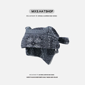 新款 MXS潮帽 复古腰果花方巾头巾女百搭小领巾男嘻哈头巾女春夏季