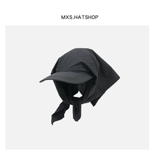 韩系复古三色头巾帽男女小众时尚户外露营帽夏季防晒绑带鸭舌帽潮