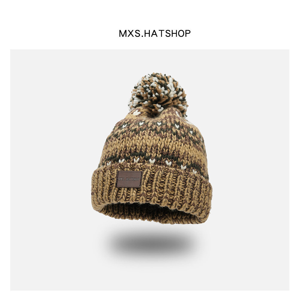 自制经典美式复古毛线帽女秋冬季保暖大毛球针织帽子男时尚冷帽潮,服饰配件/皮带/帽子/围巾,帽子,淘宝优惠券,粉丝福利购,淘宝优惠卷