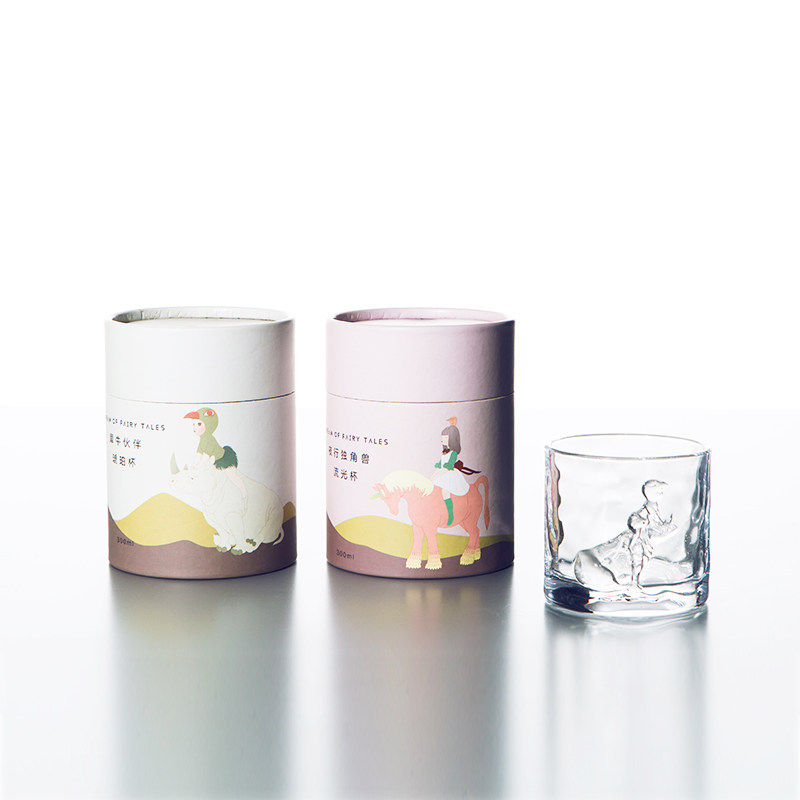 可米生活白夜童话月光兔犀牛伙伴饮料杯子玻璃果汁杯创意礼品礼物