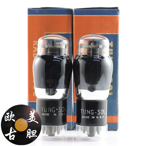 精选全新美国原盒TUNG-SOL 6F6G/6P6P/6V6 D环喷厚碳6f6电子管