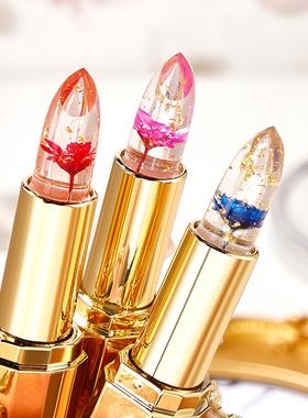 鲜花果冻变色口红女滋润保湿持久不沾杯不掉色温变润唇膏孕妇可用