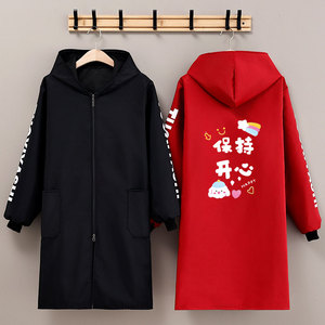 秋冬长袖女罩衣加绒加厚保暖工厂车间防水防油羽绒服外穿男士围裙