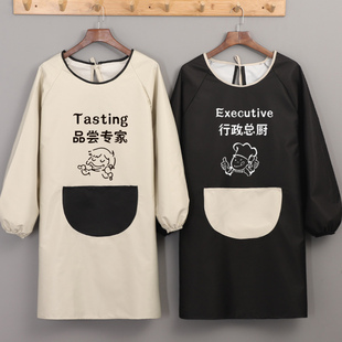 加肥长袖 男女罩衣家用厨房防水防油餐饮小吃工作定制印字logo 大码